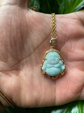 Load image into Gallery viewer, Light Green Jade Buddha Necklace
