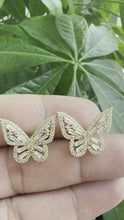 Load and play video in Gallery viewer, Bezel Butterfly Stud Earrings
