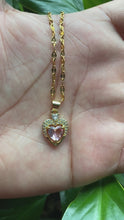 Load and play video in Gallery viewer, Pink CZ Heart Necklace
