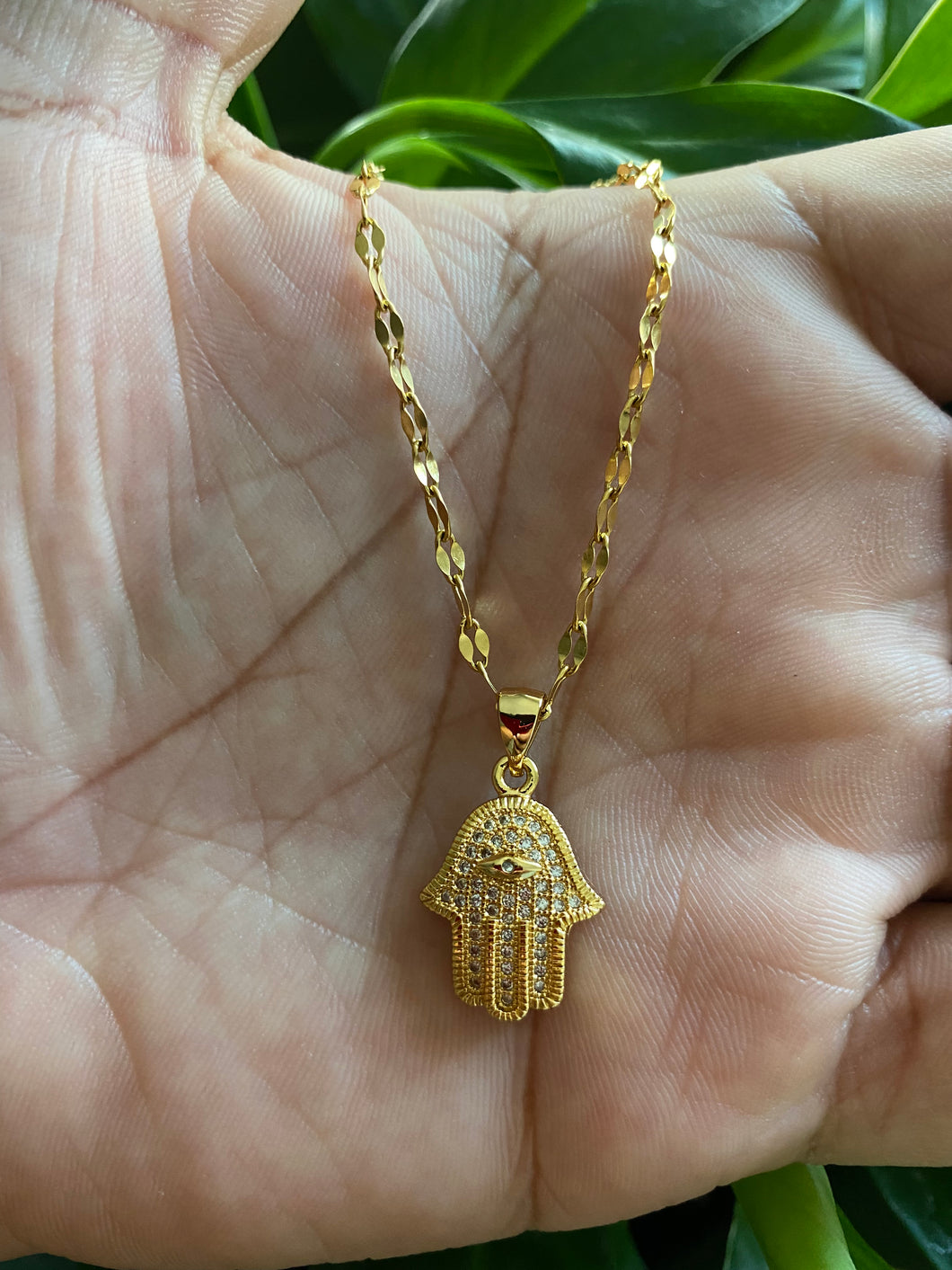 Gold Hamsa Necklace