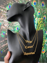 Load image into Gallery viewer, Zodiac Nameplate Necklace
