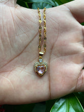 Load image into Gallery viewer, Pink CZ Heart Necklace
