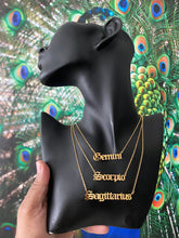 Load image into Gallery viewer, Zodiac Nameplate Necklace
