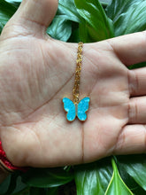 Load image into Gallery viewer, *Preorder* Blue Mosaic Butterfly Necklace
