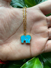 Load image into Gallery viewer, *Preorder* Blue Mosaic Elephant Necklace
