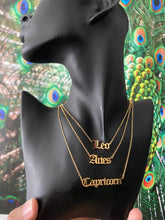 Load image into Gallery viewer, Zodiac Nameplate Necklace
