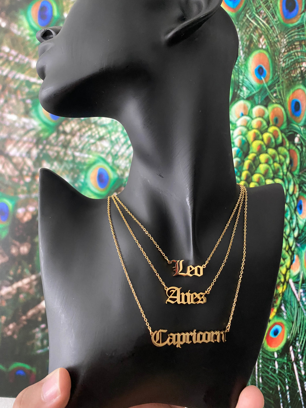 Zodiac Nameplate Necklace